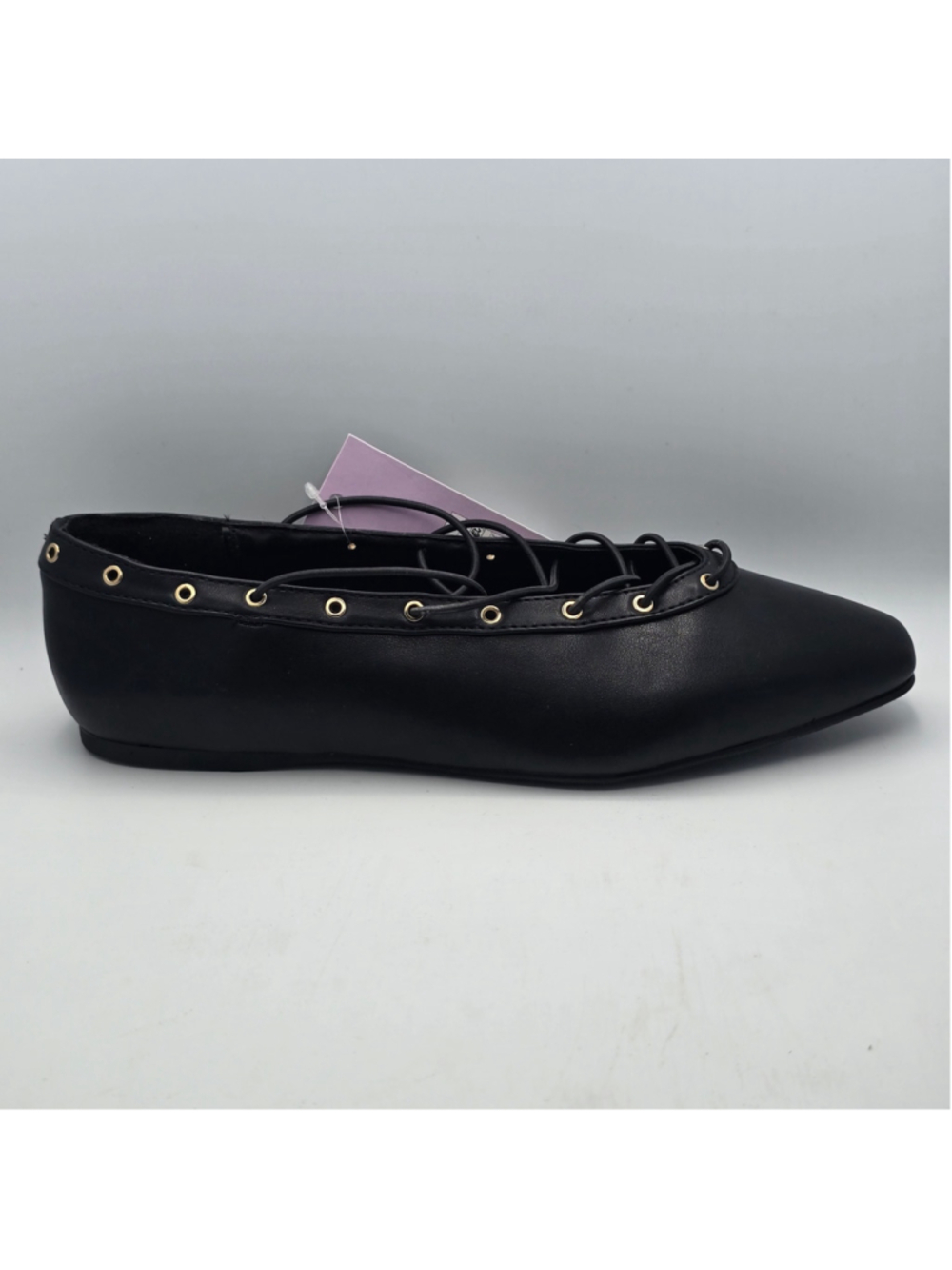 Women's Wild Fable Black Lace-Up Flats, Size 6.5
